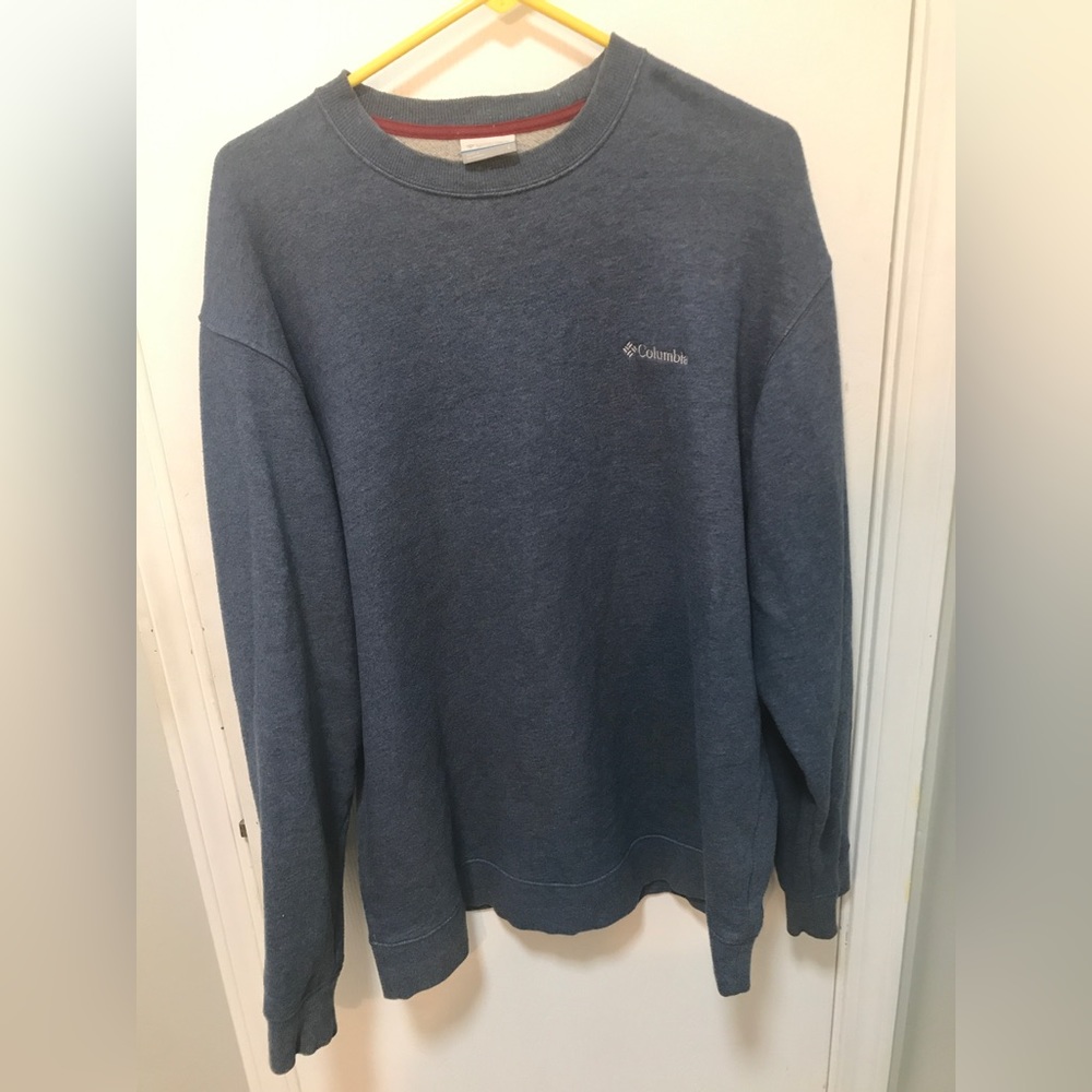 Light Blue Heathered Columbia Crewneck Sweater Size L